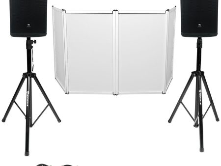 DJ Package w  2) JBL EON715 15  1300w Powered Speakers w Bluetooth+Stands+Facade Online Sale