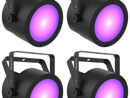 4 Chauvet DJ COREpar UV 120 ILS 120w UV COB LED D-Fi USB DMX Par Can Wash Lights For Discount