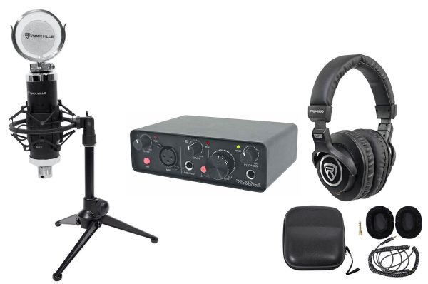 Rockville R-TRACK SOLO 1-Person Podcast Podcasting Recording Kit w  Mic Stand Online Sale