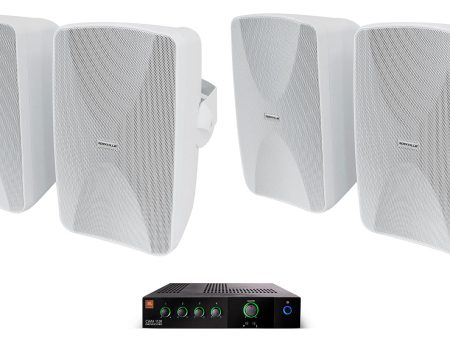 JBL CSMA 1120 Commercial 70v Amplifier+4) White Speakers For Restaurant Bar Cafe For Discount