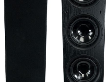 (2) Rockville RockTower 68B Black Home Audio Tower Speakers Passive 8 Ohm For Sale