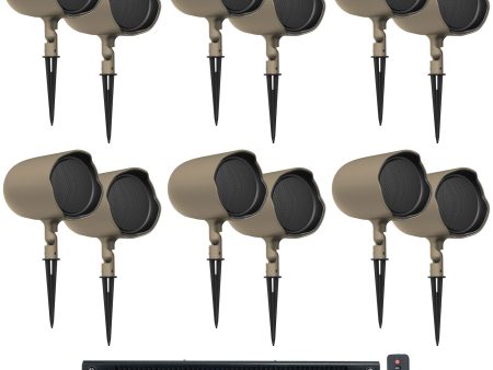 (12) JBL GSF6-TN 6.5  Landscape Ground Stake Wall 70v Commercial Speakers+Amp Online Sale