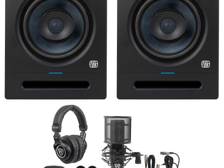 (2) Presonus Eris Pro 8 Powered 8  2-Way Studio Monitors Speakers+Headphones+Mic Sale