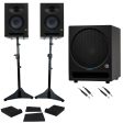 2) Presonus Eris Studio 8 Powered Active 8  Studio Monitors+Stands+10  Subwoofer Hot on Sale