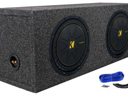 (2) Kicker 50CWCD104 CompC 10  DVC Subwoofers and Sealed Sub Box Enclosure CWCD104 Fashion