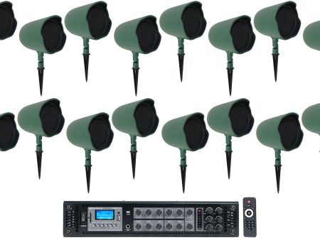 (18) JBL GSF6-GN 6.5  Landscape Ground Stake Wall 70v Commercial Speakers+Amp Hot on Sale