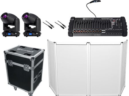 (2) American DJ FOCUS SPOT 4Z Moving Head Spot Lights+DMX Controller+Facade+Case For Sale