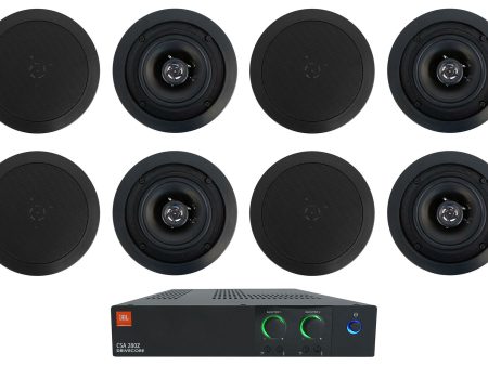 JBL CSA 280Z 2 x 80w Commercial 70v Amplifier+(8) Black 5.25  Ceiling Speakers Sale