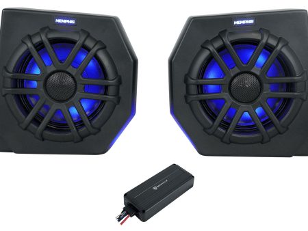 2) Memphis Audio CANAMDEF65FE 75w RMS Speaker Pods+Amp For 2018+ Can Am Defender Online now