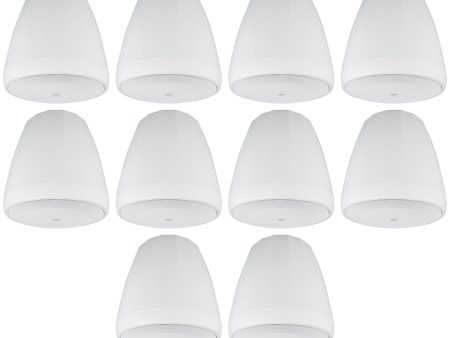 10) JBL Control 67 P T 6.5  Commercial 70v White Hanging Pendant Speakers C67P T For Sale