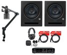 (2) Presonus Eris Pro 8 Powered 8  Studio Monitors+Interface+Mic+Headphones+Boom Online