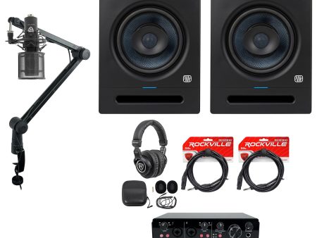 (2) Presonus Eris Pro 8 Powered 8  Studio Monitors+Interface+Mic+Headphones+Boom Online