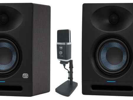 (2) Presonus Eris Studio 5 Powered 5  Studio Monitors+Warm Audio Script USB Mic For Cheap