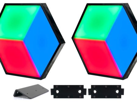 2 American DJ 3D VISION PLUS DMX RGB LED Panels+Rigging Bar+Clamps For Stage Bar Supply