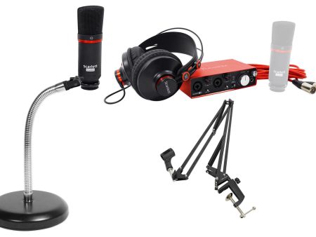 Focusrite SCARLETT STUDIO 2i2 2nd Gen Audio Interface+Mic+Headphones+Boom+Stand Online Sale