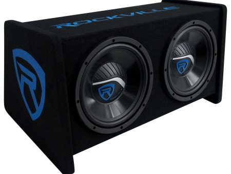 Rockville RV1010P Dual 10  1000w Car Audio Subwoofers in Vented Sub Enclosure Box Cheap