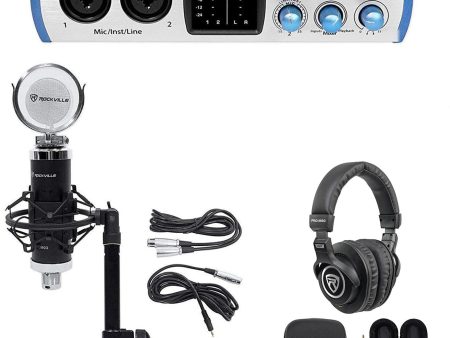 PRESONUS 1-Person Podcasting Podcast Recording Kit w Mic+Headphones+Tripod Stand For Sale