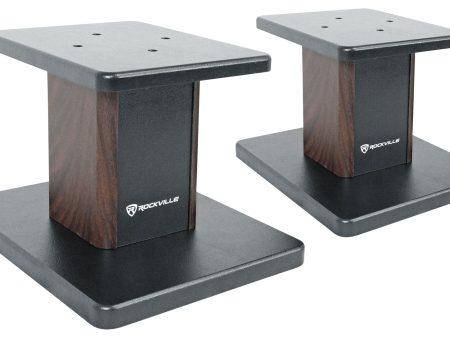 (2) 8” Dark Wood Bookshelf Speaker Stands For Audioengine P4 Bookshelf Speakers Sale