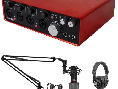 Focusrite SCARLETT 18I8 2nd G USB Audio Recording Interface+Boom+Mic+Headphones Online Sale