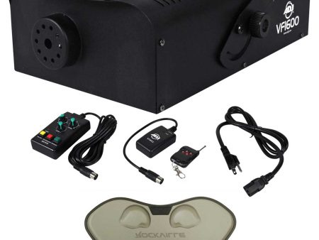 American DJ VF1600 1500 Watt Mobile DMX Fog Machine+Bluetooth Cyberbuds Earbuds Supply