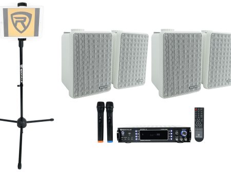 Home Karaoke Receiver System w 2) Wireless Mics+Tablet Stand+(2) Kicker Speakers For Cheap