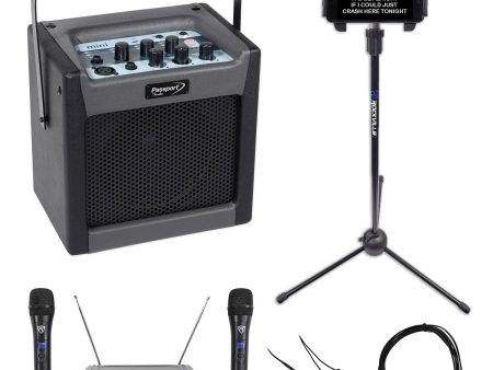 FENDER PASSPORT MINI 6.5  Karaoke Machine System+(2) Wireless Mics+Tablet Stand Supply