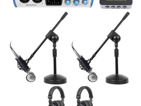 PRESONUS 2-Person Podcasting Podcast Recording Kit w Mics+Headphones+Boom Stands Online