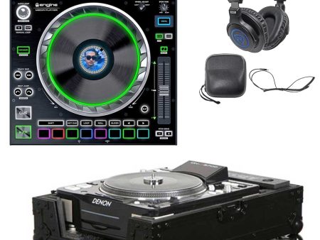 DENON SC5000M Prime DJ Media Player with Motorized Platter+Travel Case and Headphones Online Sale