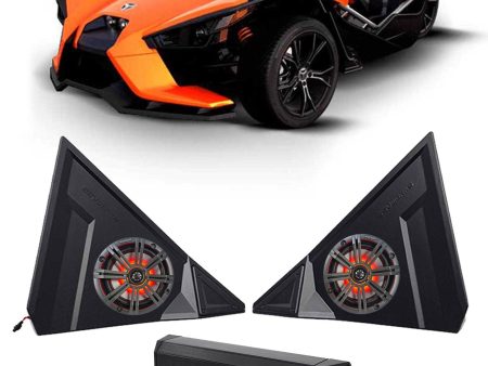 Kicker 6.5  LED Speakers+Pods+2-Channel Kicker Amplifier For Polaris Slingshot Online Hot Sale