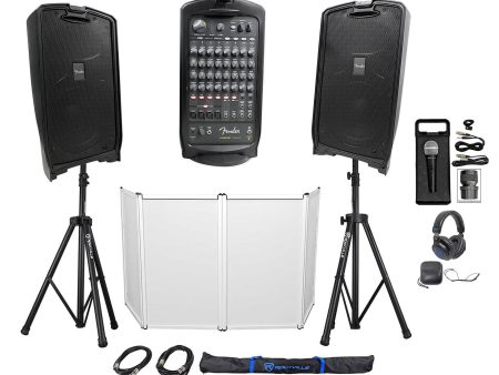 FENDER PASSPORT VENUE 10  PA DJ Speakers+Mixer+Case+Stands+Facade+Mic+Headphones on Sale