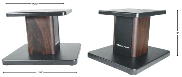 (2) 8” Dark Wood Bookshelf Speaker Stands For Klipsch KB-15 Bookshelf Speakers Online now