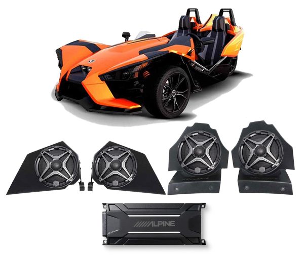 Side Panel+Behind Seat Speakers in Pods+Alpine Amplifier For Polaris Slingshot Discount