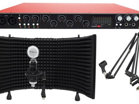 Focusrite SCARLETT 18I20 2nd Gen USB 2.0 Audio Interface+Studio Mic+Shield+Boom Online Hot Sale