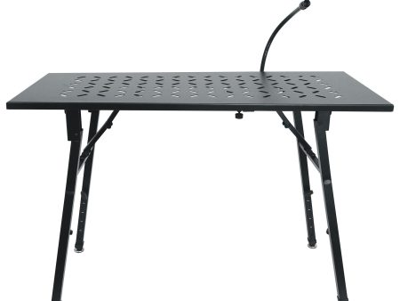 Rockville PKS38 Platform-Style Keyboard DJ Stand+Tabletop+Gooseneck Mic Stand For Discount