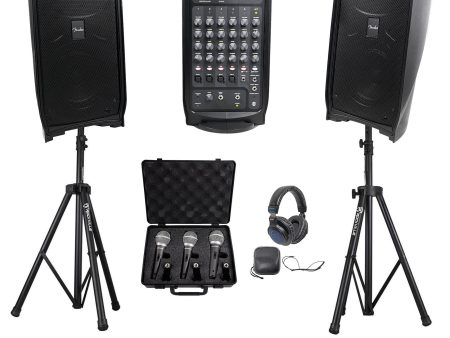 FENDER PASSPORT EVENT 8  Bluetooth PA DJ Speaker System+Stands+Mics+Headphones Hot on Sale