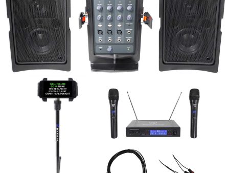 Fender Portable Karaoke Machine System+(2) Wireless Mics+Smartphone Tablet Stand Sale